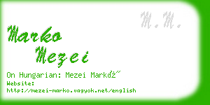 marko mezei business card